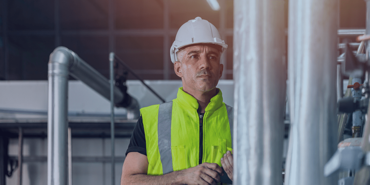 engenheiro analisando cautelosamente tubos galvanizados