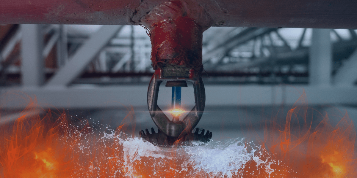 sprinkle de incendio na cor vermelha