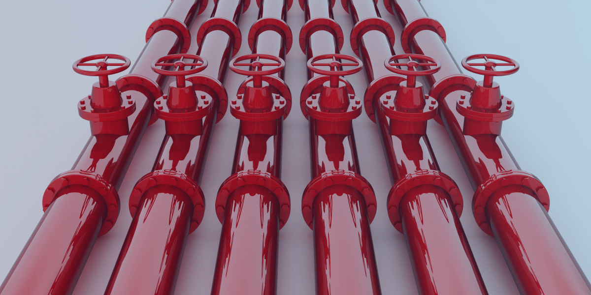 encanamento na cor vermelha